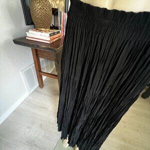 LONGHORN by Niver Western Wear Full Length BLACK RAYON SKIRT